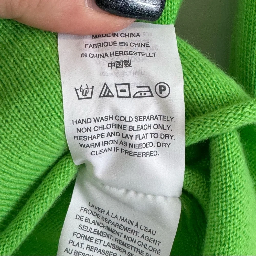 J.Crew Collection Italian Cashmere Crewneck‎ Sweater Lime Green Women’s XXS